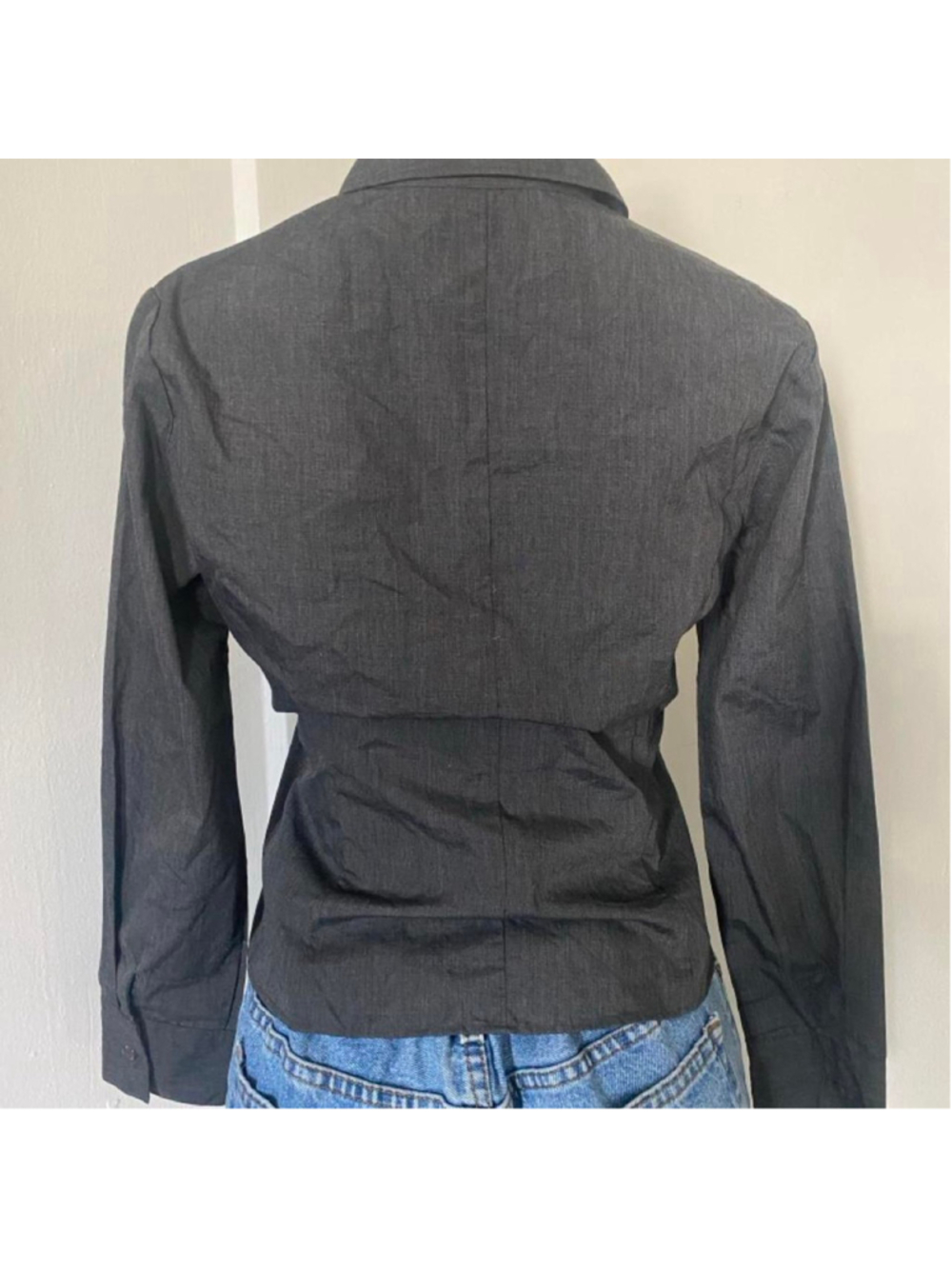 Gray button up blouse - Picture 3 of 3